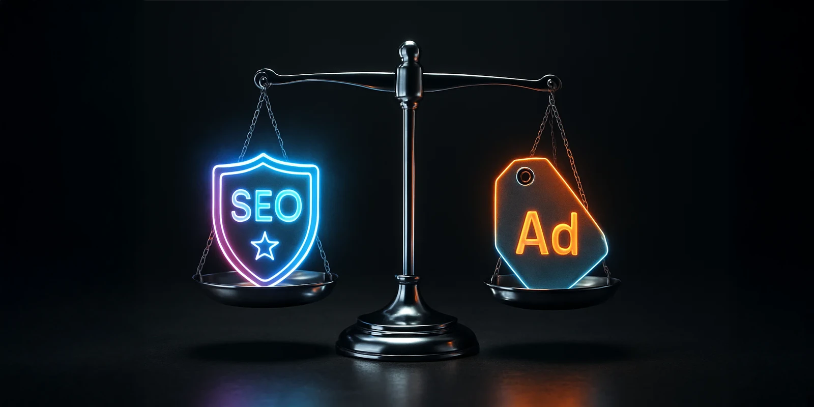 מאזני אמון: שלט ניאון SEO לעומת תג Ad ניאון